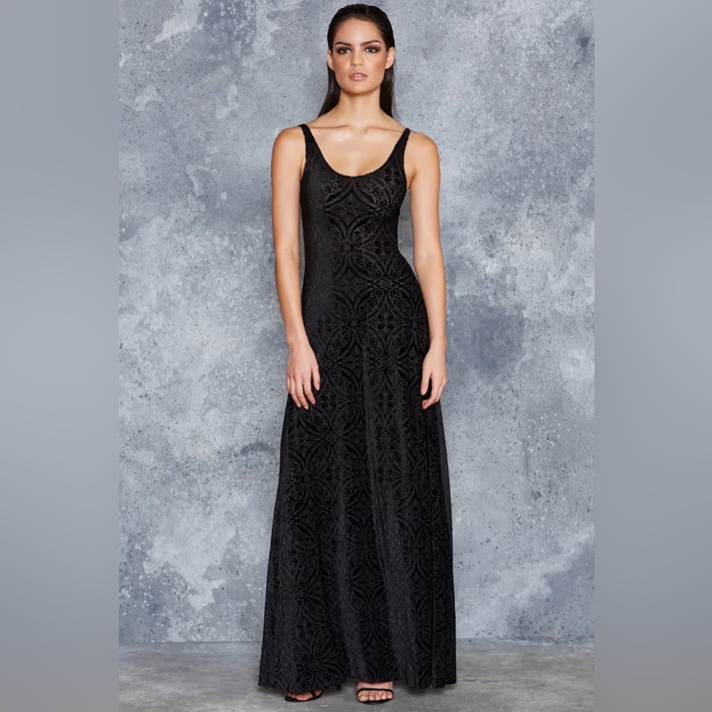 Blackmilk Clothing Burned Velvet Maxi Dress - size S